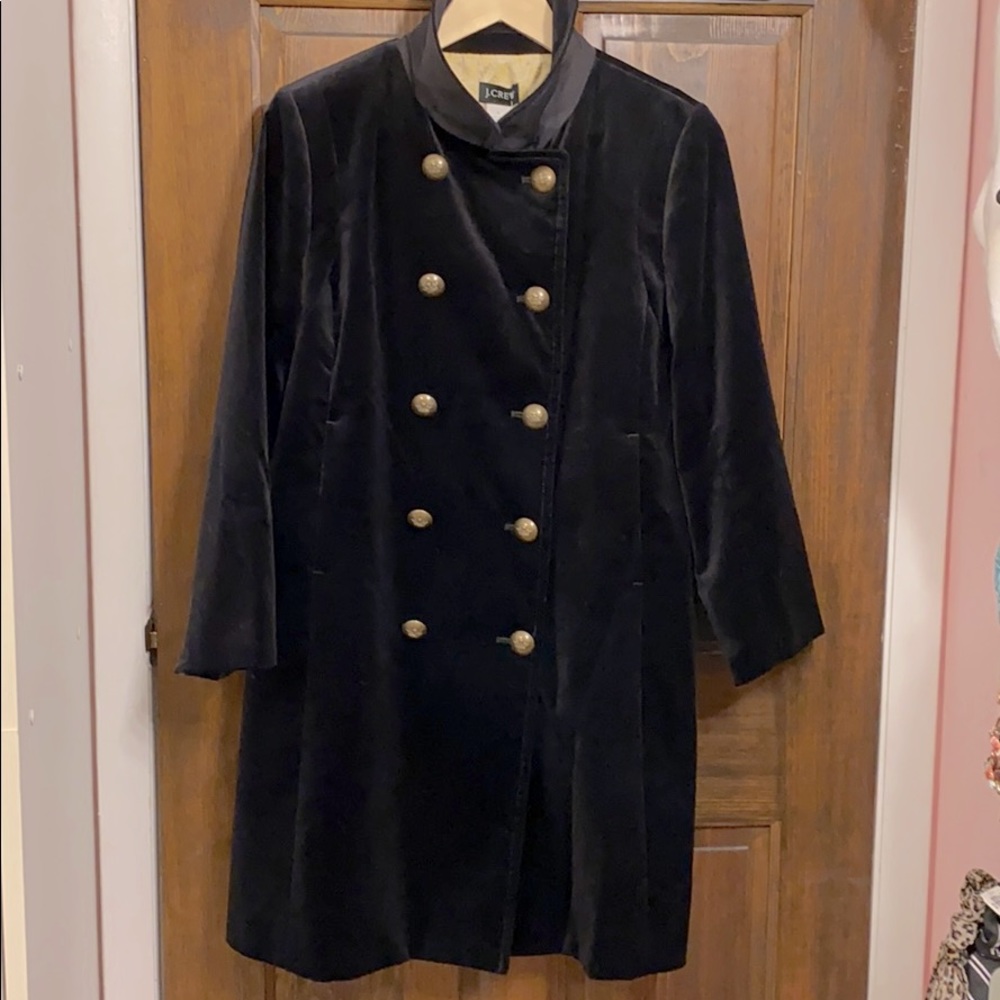 J. Crew Charlie Coat black velvet